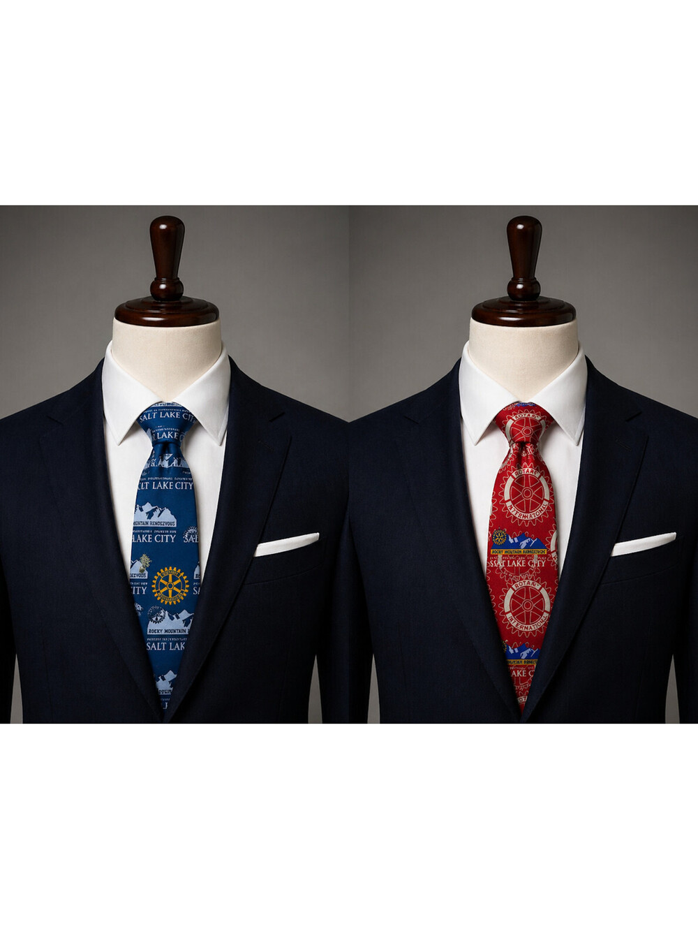Rotary International Salt Lake City Themed Silk Neck Ties - Set of 2